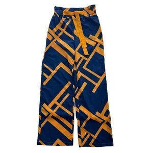 Wide Leg Pants Super High Rise Blue Yellow Women’s Size Medium